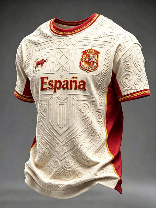 Men's Spanish Football Printed T-shirt