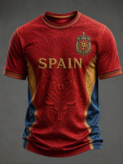 Men's Spanish Football Printed T-shirt