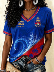 Women's 2026 Haiti Football Casual T-shirt