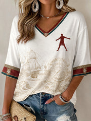 Women's Famous Football Player Print Casual T-Shirt