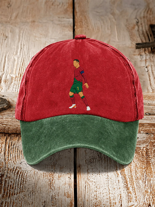 Football player print casual unisex cap