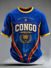 Men's DRC Football Print Casual T-shirt