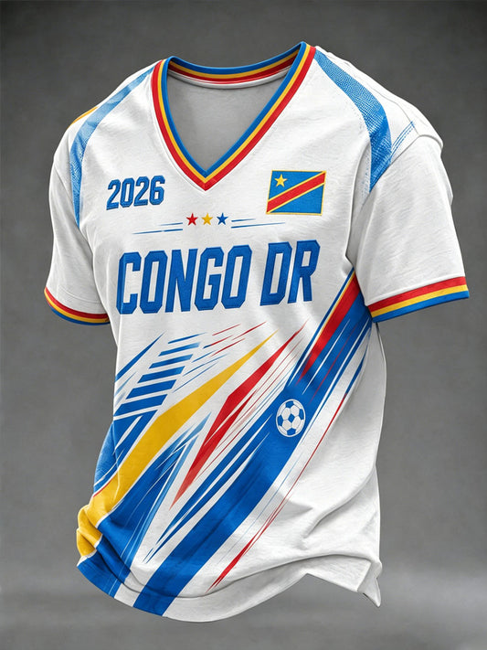 Men's DRC Football Print Casual T-shirt