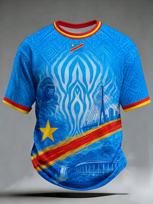 Men's DRC Football Print Casual T-shirt