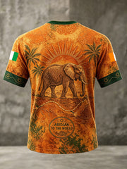 Men's Ivory Coast Elephant Pride Art Printed T-shirt