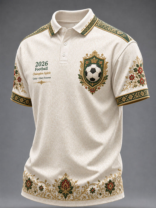 Men's 2026 Iran Football Style T-shirt Polo Shirt