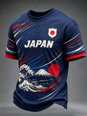 Men's Japan Football Inspired Print Short Sleeves T-shirt