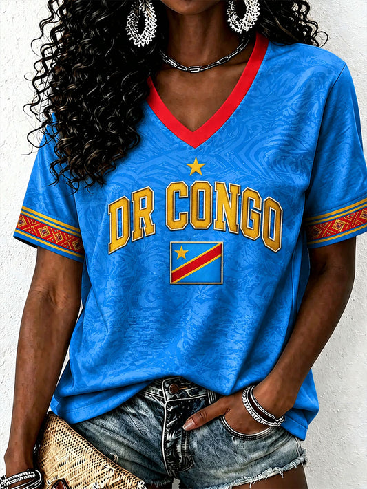 Women's DR Congo V-neck  T-Shirt