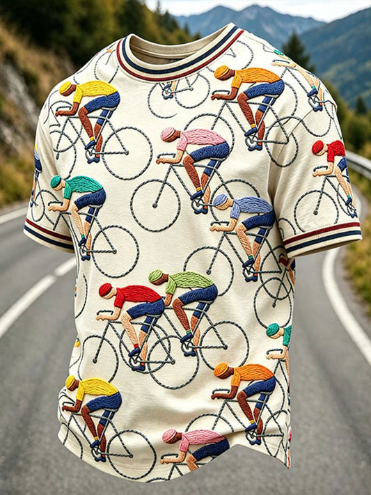 Men's Cycling Print Short Sleeves T-shirt