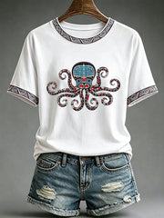 Women's Indigenous Totem Print Casual T-Shirt
