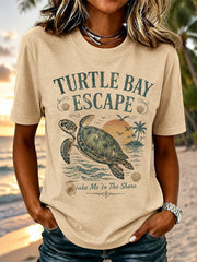 Women's Sea Turtle Print Casual Tee