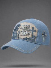 Unisex I Can Do All Things Through Christ Print Hat