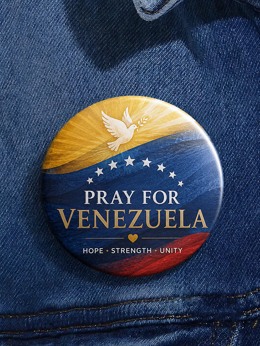 Unisex Pray For Venezuela Print Brooch