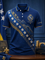 Men's Bosnia Football Lover Art Printed Casual Tops