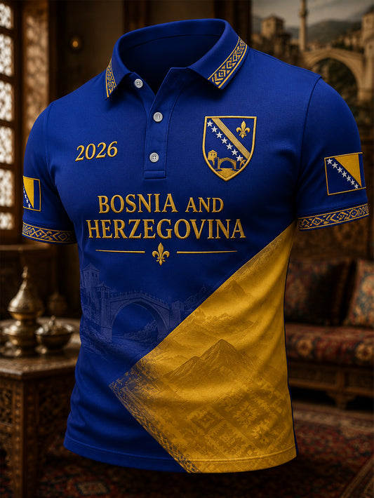 Men's Bosnia And Herzegovina Print Casual Polo