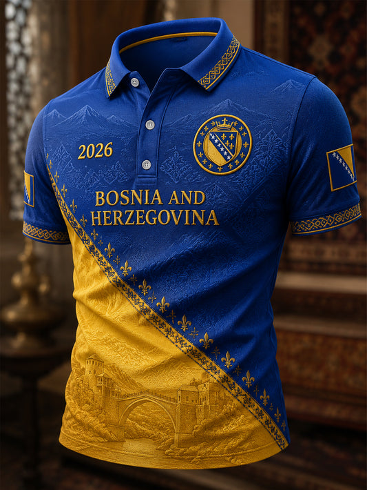 Men's Bosnia And Herzegovina Print Casual Polo
