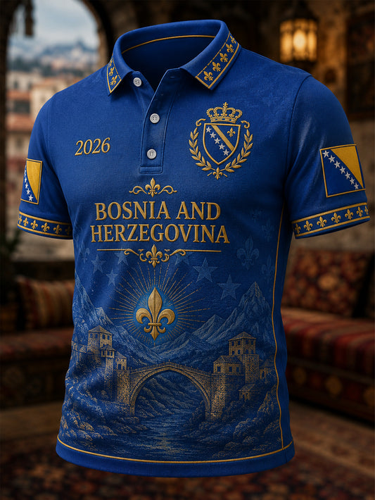Men's Bosnia And Herzegovina Print Casual Polo