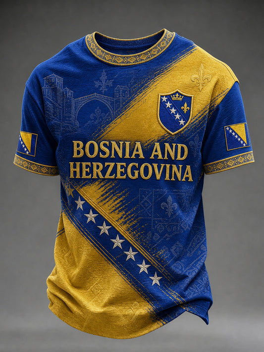 Men's Bosnia And Herzegovina Print Casual Tee