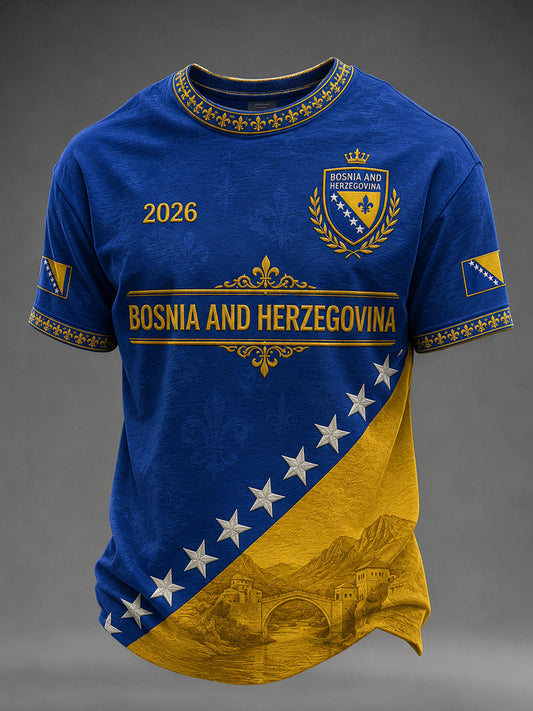 Men's Bosnia And Herzegovina Print Casual Tee
