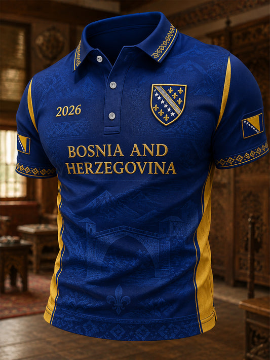 Men's Bosnia And Herzegovina Print Casual Polo