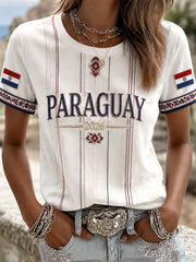 Women's 2026 Paraguay Football Style T-shirt
