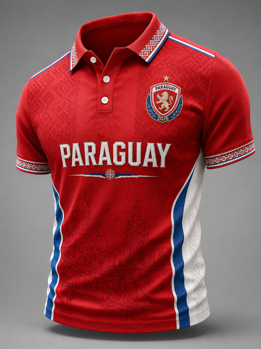 Men's Gift For Paraguay Football Fans Casual Polo