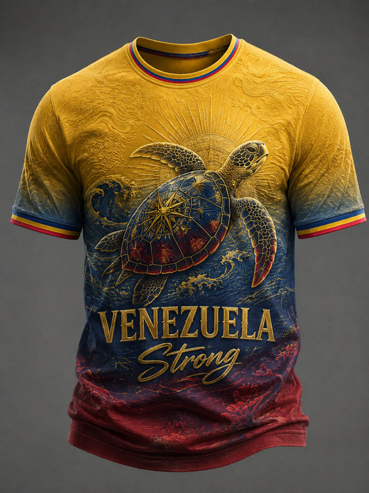 Men's Sea Turtle Venezuela Strong Printed T-shirt