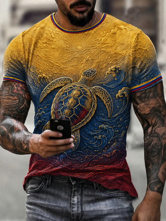Men's Sea Turtle Venezuela Strong Printed T-shirt