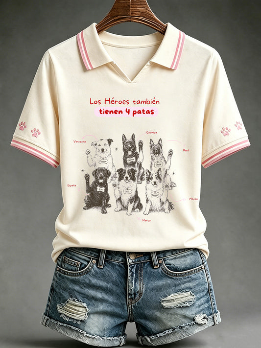 Women's Search & Rescue K9 Paw Patrol Dog Lover Print T-shirt