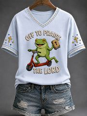 Women's“Off To Praise The Lord” Faith Casual T-shirt