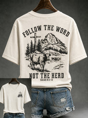 Women's Christian Follow The Word Not The Herd Short Sleeve T-shirt