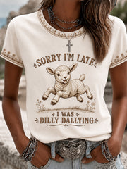 Women's Funny Christian I Was Dilly Dallying Short Sleeve T-shirt