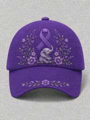 Unisex Alzheimer's Awareness Elephant Print Cap