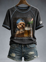Women's My Designated Drinking Buddy Yorkshire Terrier T-Shirt
