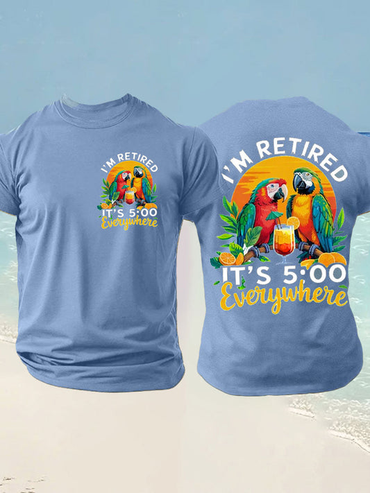 Men's Jimmy Buffett Day imitation cotton short-sleeved T-shirt