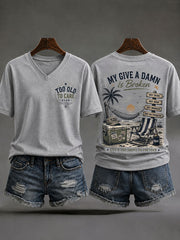 Women's 'Too Old to Care Club' V-Neck T-Shirts