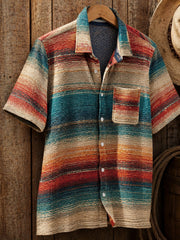Men's Retro Western Printed Cotton Shirt