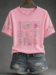 Women's Mahjong Print Casual T-Shirt