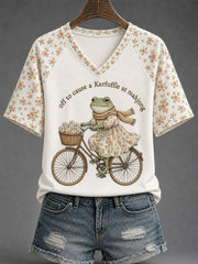 Women's Mahjong Print Casual T-Shirt