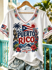 Women's Puerto Rico Printed short-sleeved T-shirt