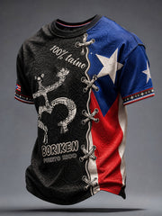 Men's Puerto Rico Art Printed T-shirt