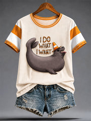 Women's Funny Neil The Seal Printed T-shirt