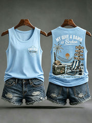 Women's "my give a damn is broken" vests
