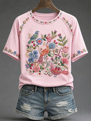 Women's Mahjong Print Casual T-Shirt