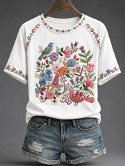 Women's Mahjong Print Casual T-Shirt