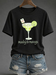 Women's Mahjong Print Casual T-Shirt