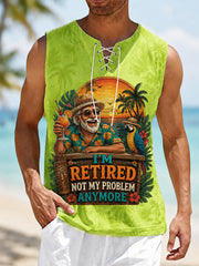 Men's Funny I'm Retired Not My Problem Anymore Print Casual Tank Top