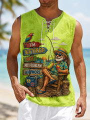 Men's Funny I'm Retired Not My Problem Anymore Print Casual Tank Top
