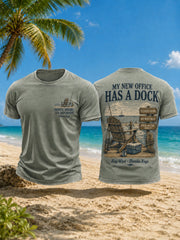 Men's MY NEW OFFICE HAS A DOCK Printed T-shirt