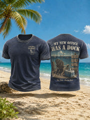 Men's MY NEW OFFICE HAS A DOCK Printed T-shirt